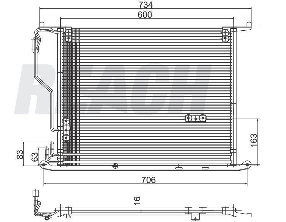 2007 MERCEDES-BENZ R320 3.0 L CONDENSER REA31-3478P