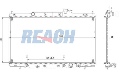 2007 HONDA ELEMENT 2.4 L RADIATOR REA41-13015A