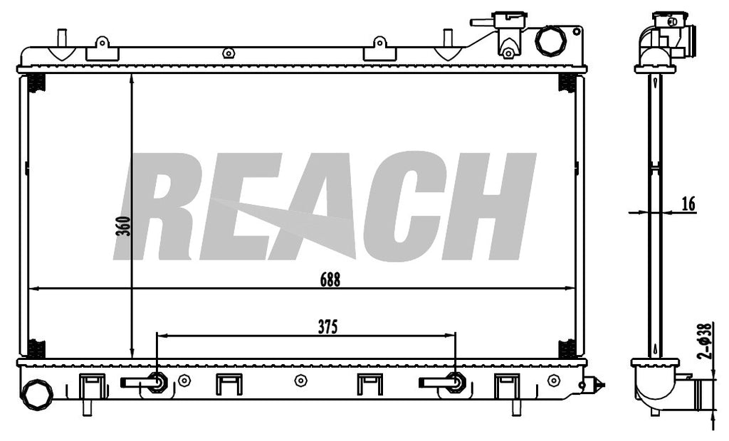 2008 SUBARU FORESTER 2.5 L RADIATOR REA41-13026A
