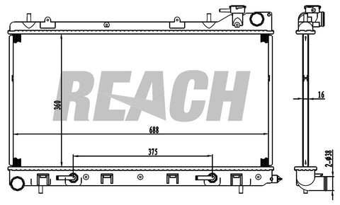 2008 SUBARU FORESTER 2.5 L RADIATOR REA41-13026A