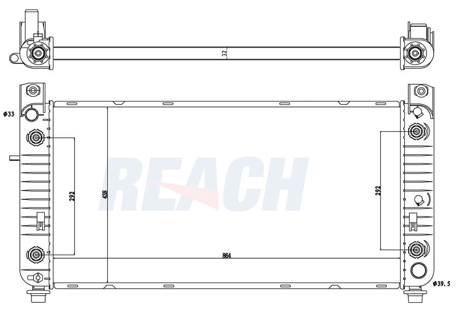 2010 CADILLAC ESCALADE 6.2 L RADIATOR REA41-13029A