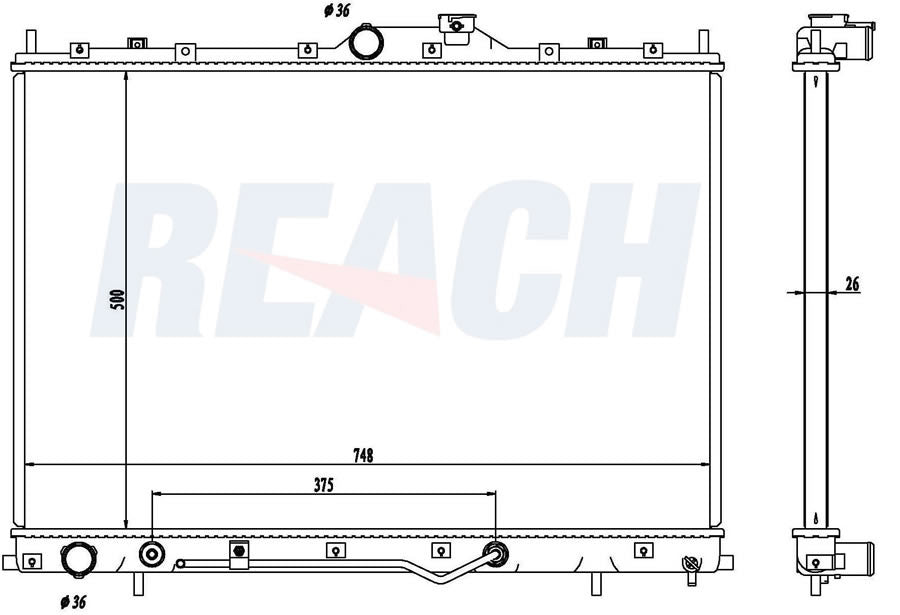 2004 MITSUBISHI ENDEAVOR 3.8 L RADIATOR REA41-13032A