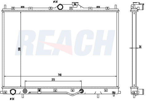 2005 MITSUBISHI ENDEAVOR 3.8 L RADIATOR REA41-13032A