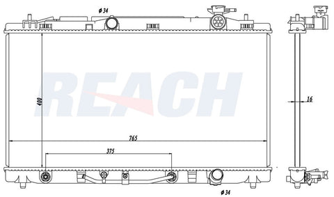 2010 LEXUS ES350 3.5 L RADIATOR REA41-13035A