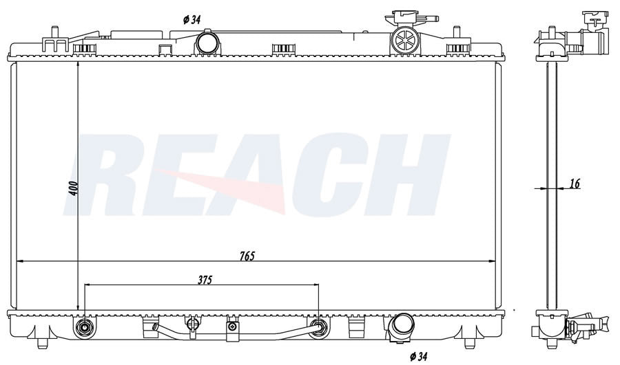 2009 LEXUS ES350 3.5 L RADIATOR REA41-13035A