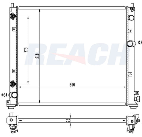 2012 CADILLAC CTS 3.6 L RADIATOR REA41-13055A