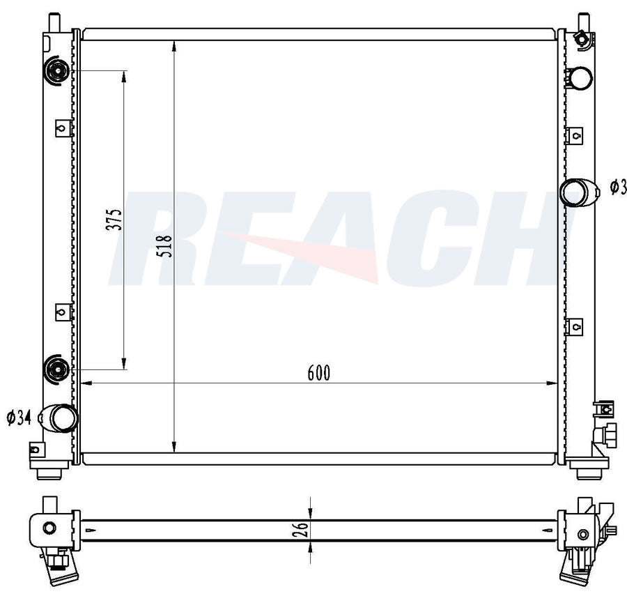 2010 CADILLAC CTS 3.0 L RADIATOR REA41-13055A