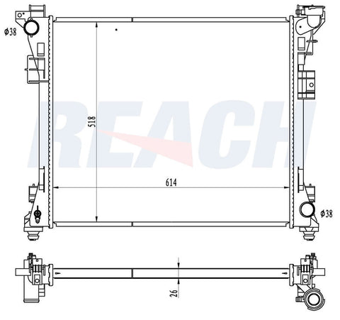 2008 CHRYSLER VOYAGER 3.3 L RADIATOR REA41-13062A