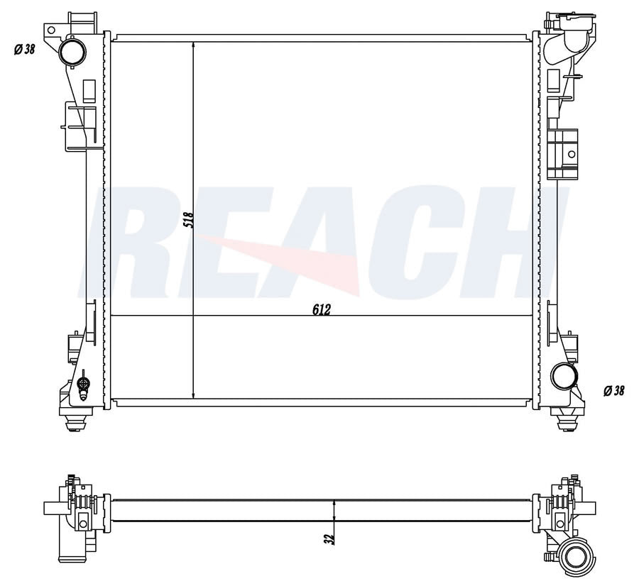 2009 DODGE GRAND CARAVAN 4.0 L RADIATOR REA41-13064A