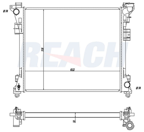 2009 DODGE GRAND CARAVAN 4.0 L RADIATOR REA41-13064A