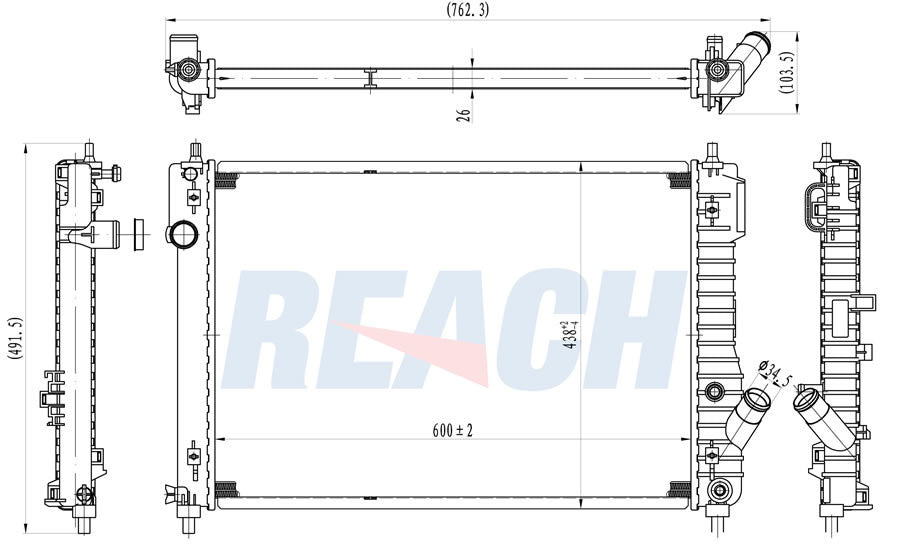 2013 CHEVROLET AVEO 1.6 L RADIATOR REA41-13097A