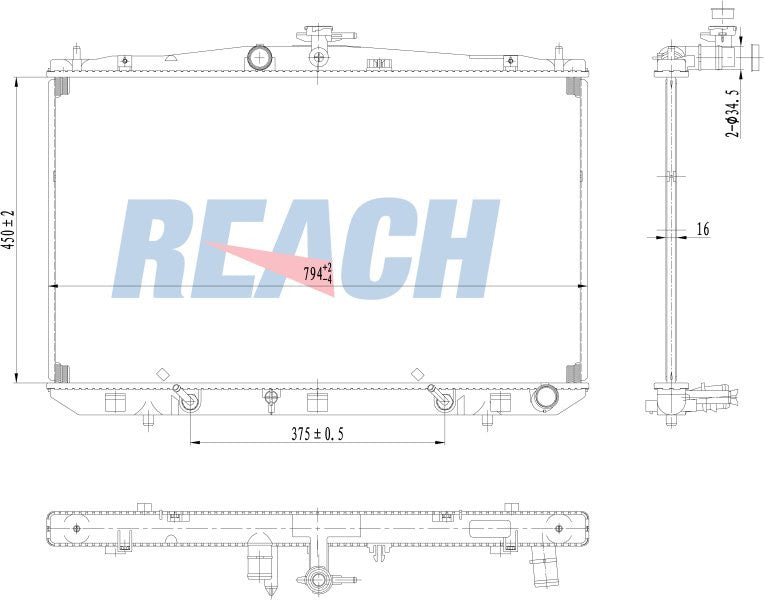 2013 TOYOTA SIENNA 2.7 L RADIATOR REA41-13116A