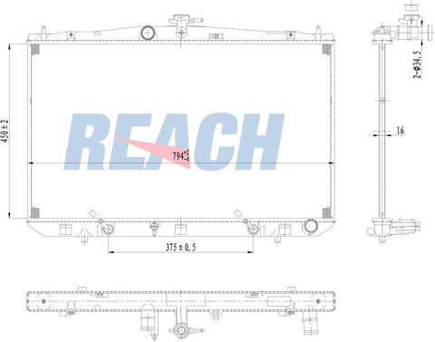 2013 TOYOTA SIENNA 3.5 L RADIATOR REA41-13116A