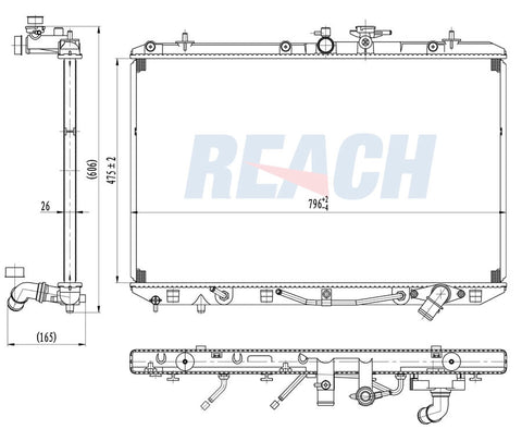 2011 TOYOTA HIGHLANDER 2.7 L RADIATOR REA41-13123A