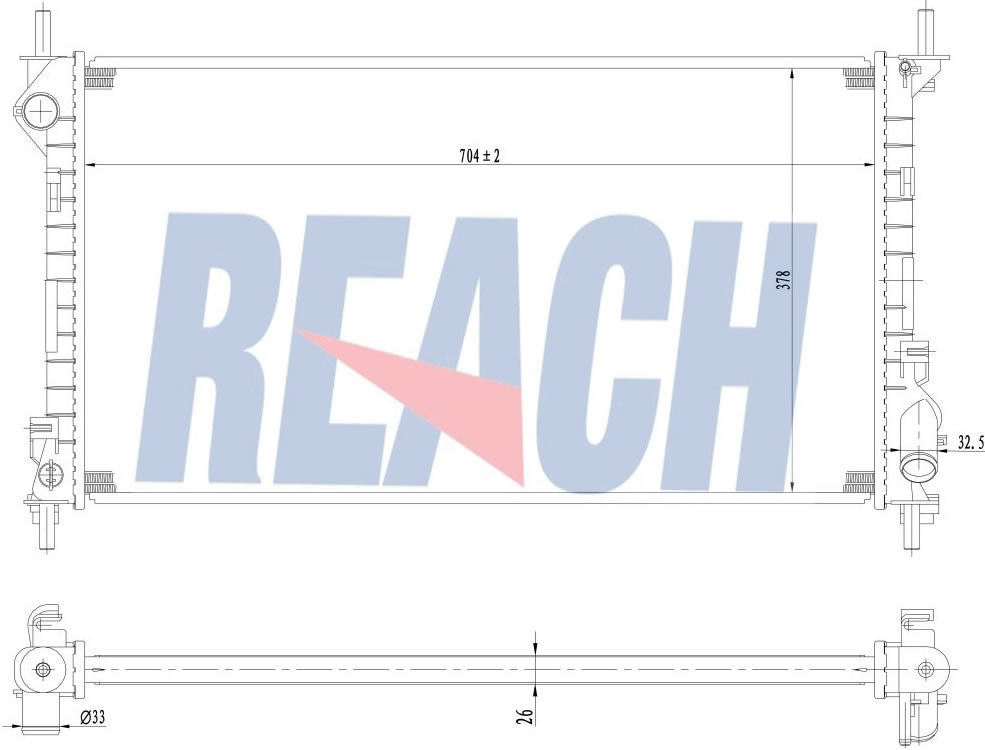 2010 FORD TRANSIT CONNECT 2.0 L RADIATOR REA41-13184A