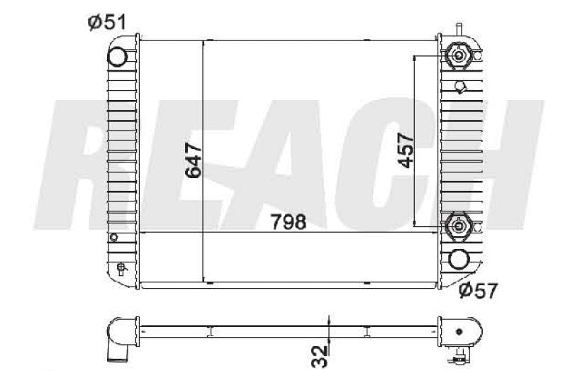 2002 GMC C7500 KODIAK 7.2 L RADIATOR REA41-1812A