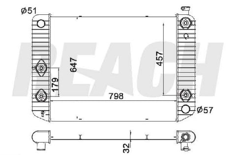 1998 GMC C-SERIES KODIAK 7.0 L HD RADIATOR REA41-1813A