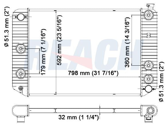 1997 GMC C6500 KODIAK 6.6 L RADIATOR REA41-2487A