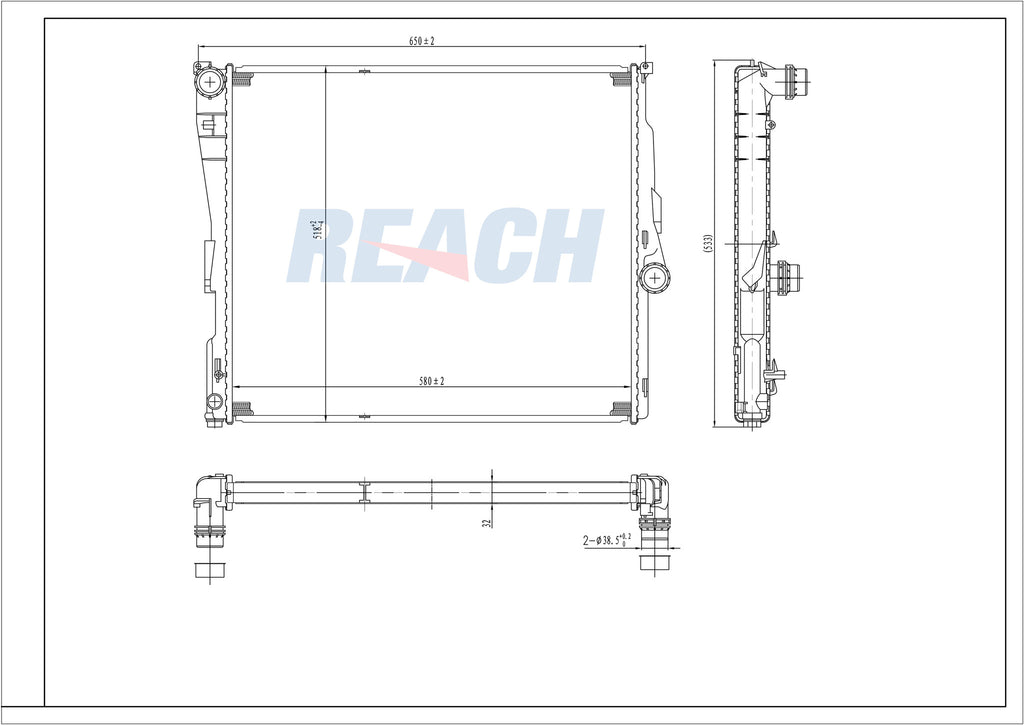 2005 BMW X3 3.0 L RADIATOR REA41-2771A