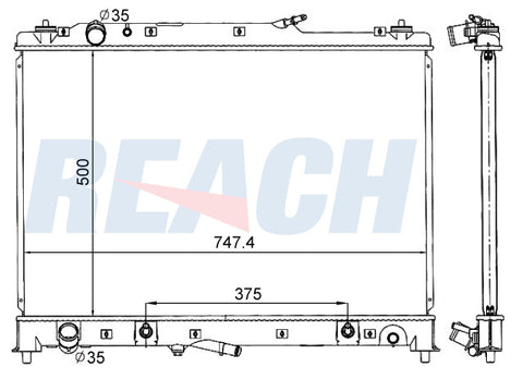 2008 MAZDA CX-9 3.7 L RADIATOR REA41-2986A