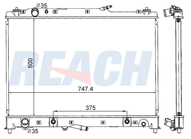 2007 MAZDA CX-9 3.5 L RADIATOR REA41-2986A