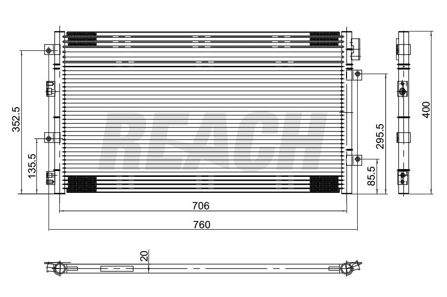 2005 DODGE STRATUS 2.7 L CONDENSER REA31-3570P