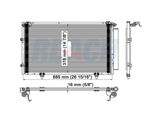 1999 JAGUAR XK8 4.0 L CONDENSER REA31-3052P