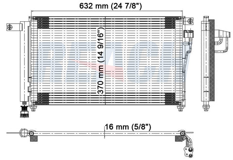 2007 KIA RIO 1.6 L CONDENSER REA31-3386P