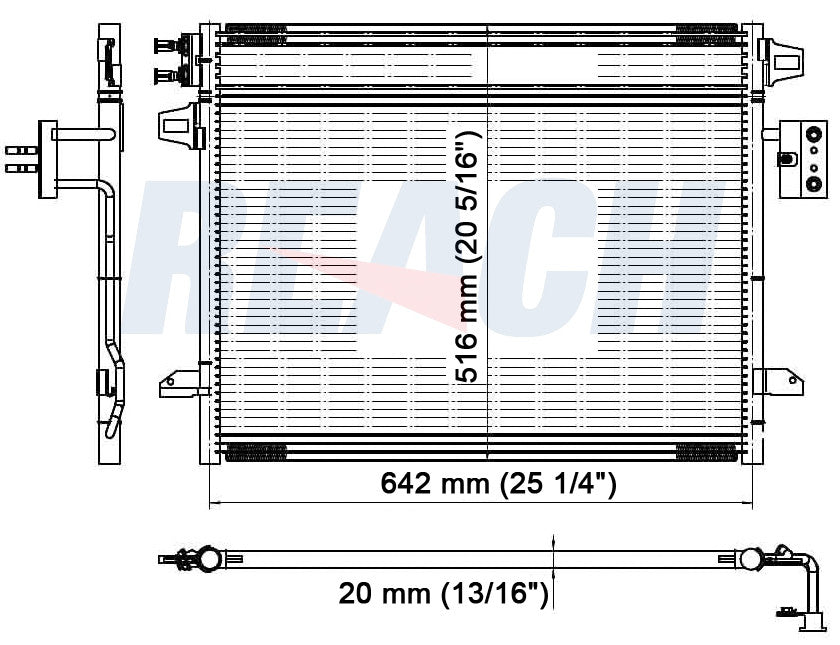 2008 CHRYSLER VOYAGER 3.3 L CONDENSER REA31-3682P