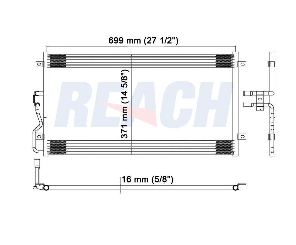 1995 DODGE STRATUS 2.4 L CONDENSER REA31-4616P