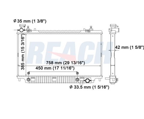 2009 PONTIAC G8 6.2 L RADIATOR REA41-13044A