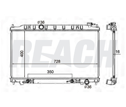 2008 NISSAN MAXIMA 3.5 L RADIATOR REA41-13005A