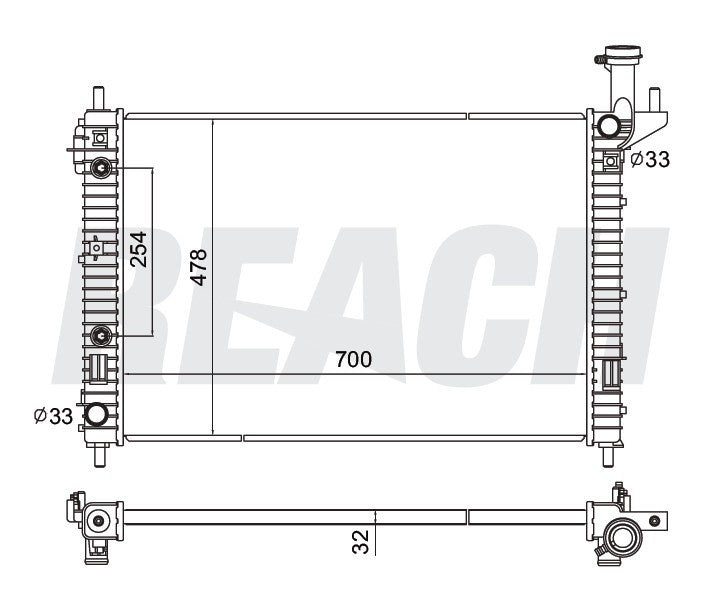 2009 CHEVROLET TRAVERSE 3.6 L RADIATOR REA41-13006A
