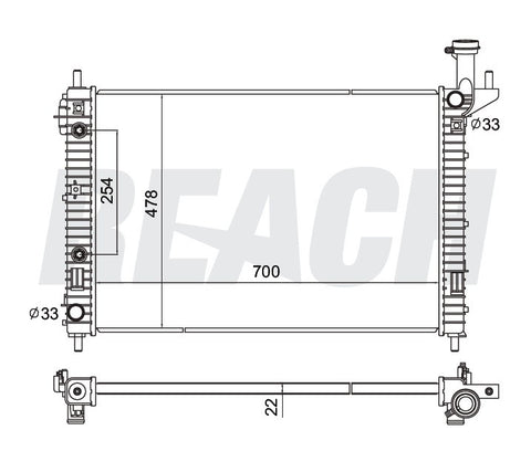 2010 GMC ACADIA 3.6 L RADIATOR REA41-13007A