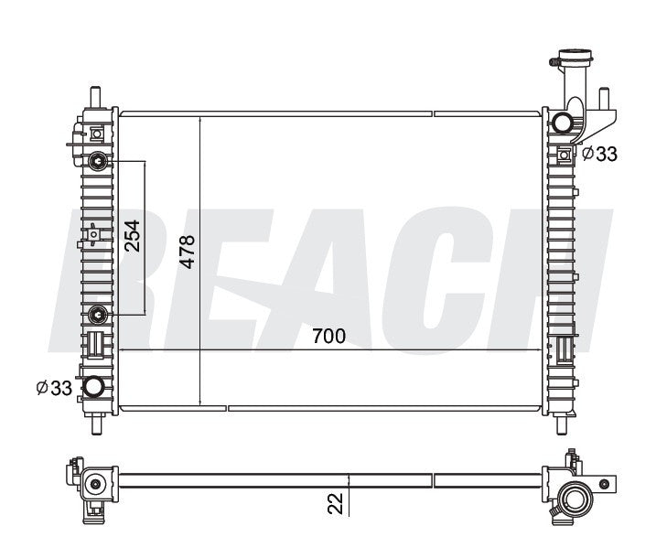 2008 GMC ACADIA 3.6 L RADIATOR REA41-13007A
