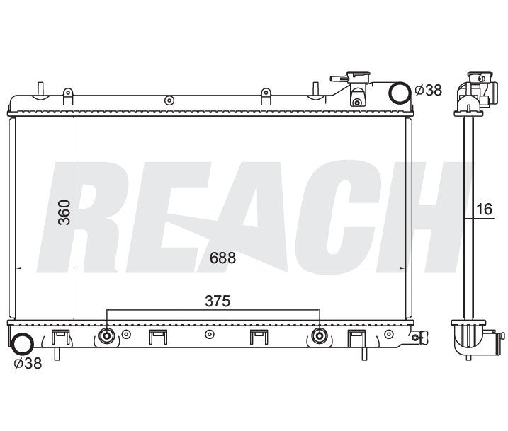 2008 SUBARU FORESTER 2.5 L RADIATOR REA41-13021A