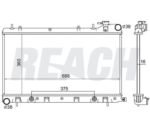 2008 SUBARU FORESTER 2.5 L RADIATOR REA41-13021A