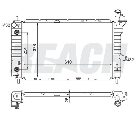 1994 MERCURY TOPAZ 3.0 L RADIATOR REA41-1322A