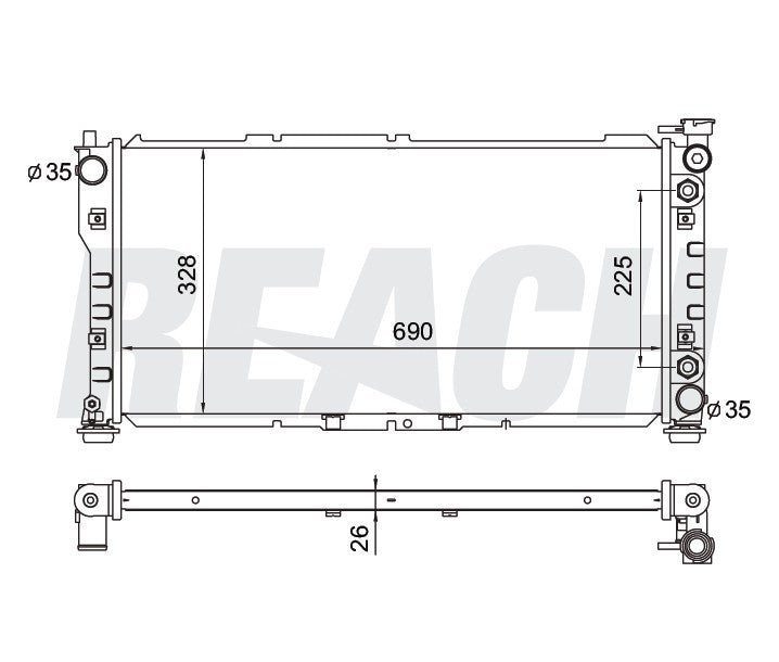 1997 FORD PROBE 2.0 L RADIATOR REA41-1324A