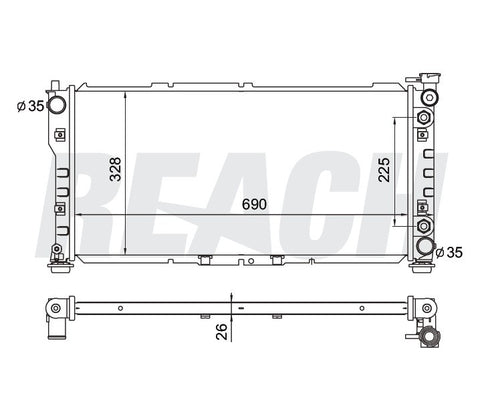1993 FORD PROBE 2.0 L RADIATOR REA41-1324A