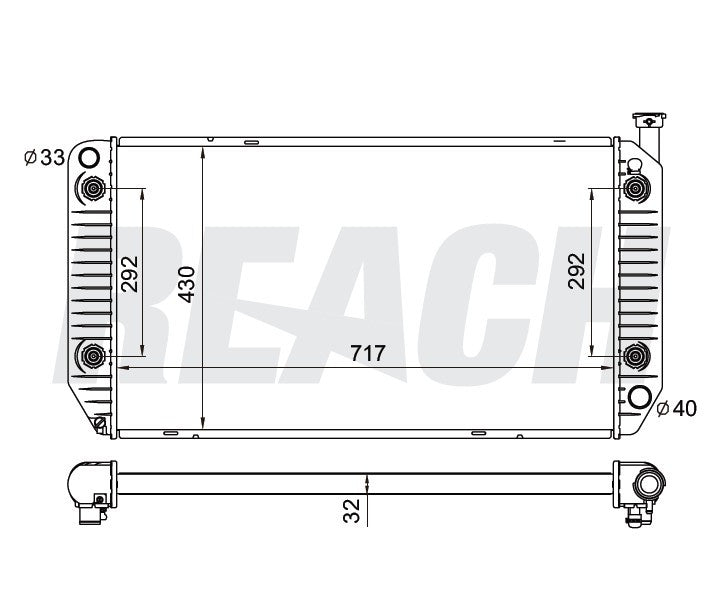 1994 CHEVROLET P30 4.3 L RADIATOR REA41-1528A