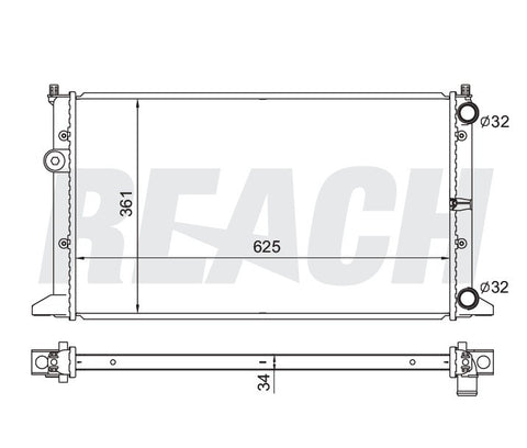1993 VOLKSWAGEN JETTA 1.8 L RADIATOR REA41-1557A