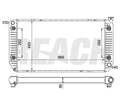 1994 GMC C3500 7.4 L RADIATOR REA41-1696A