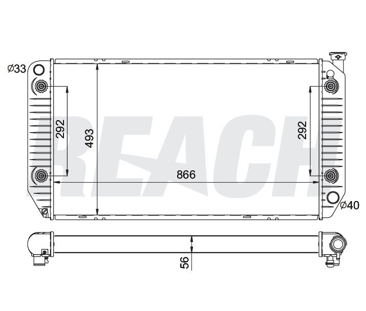 1994 CHEVROLET K2500 7.4 L RADIATOR REA41-1696A