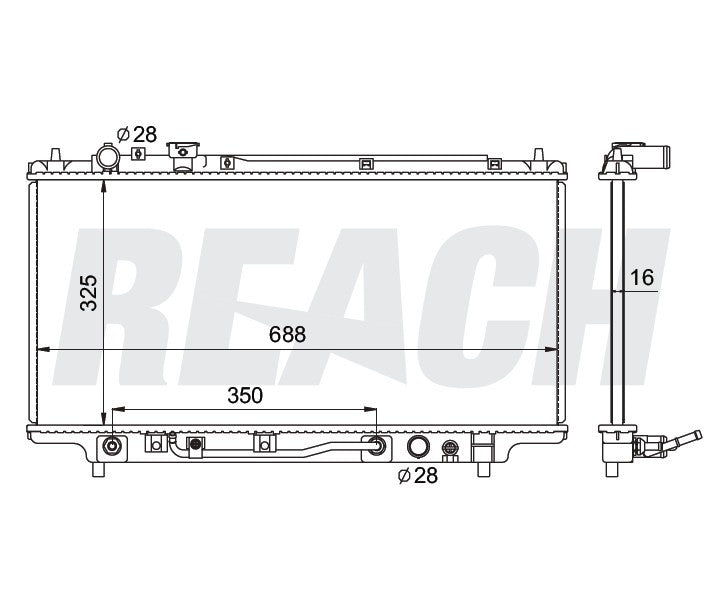 1996 MAZDA PROTEGE 1.5 L RADIATOR REA41-1704A
