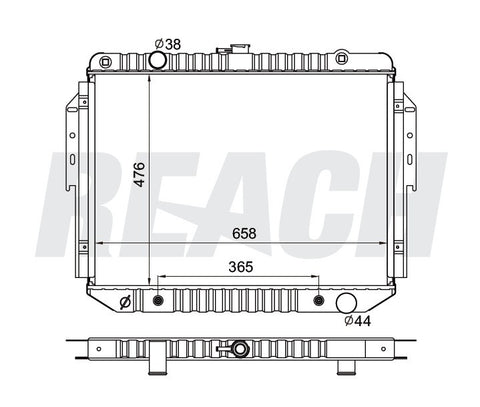 1984 DODGE B250 5.2 L RADIATOR REA41-1707A