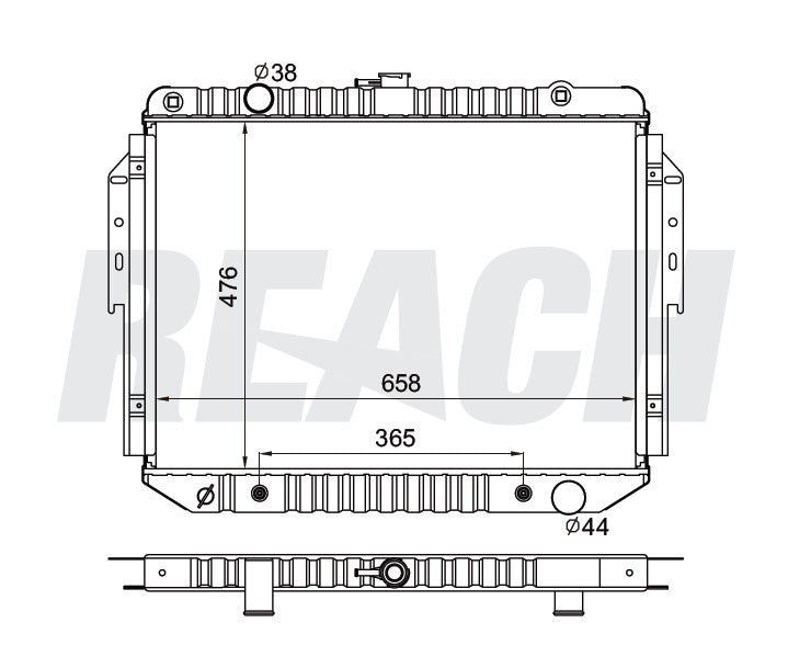 1985 DODGE B350 5.2 L RADIATOR REA41-1707A