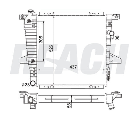1995 FORD RANGER 4.0 L RADIATOR REA41-1721A