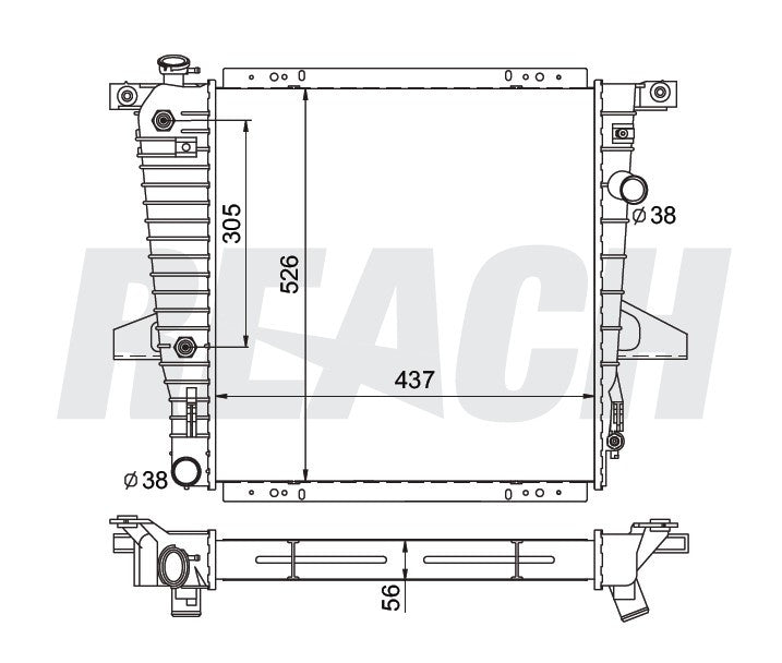 1996 FORD RANGER 4.0 L RADIATOR REA41-1721A