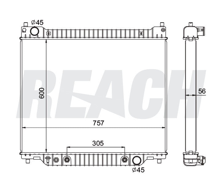 1995 FORD E-350 ECONOLINE CLUB WAGON 7.3 L RADIATOR REA41-1724A